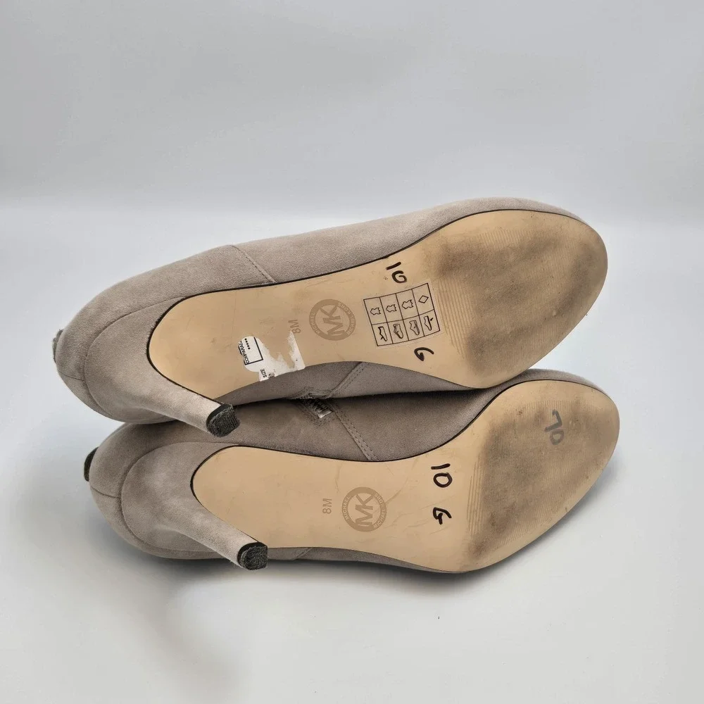 Michael Kors Booties Sammy Ankle Boots High Heeled Grey‎ Suede Women's 8M